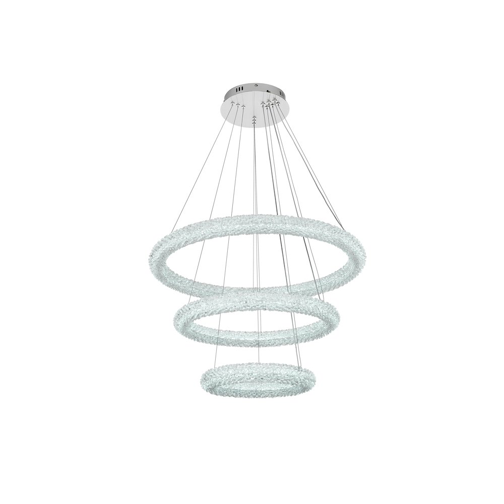 Bowen 32 inch Adjustable LED Chandelier in Chrome. Picture 4