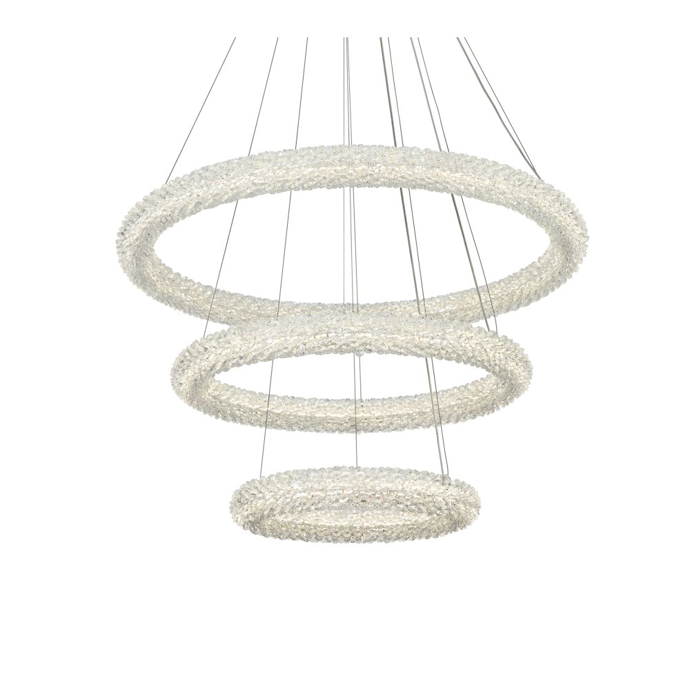 Bowen 32 inch Adjustable LED Chandelier in Chrome. Picture 5