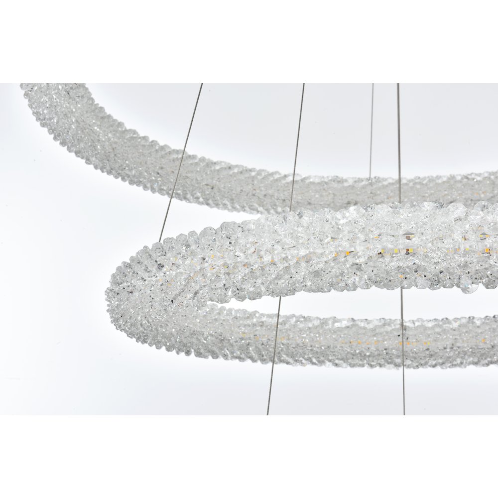 Bowen 32 inch Adjustable LED Chandelier in Chrome. Picture 6
