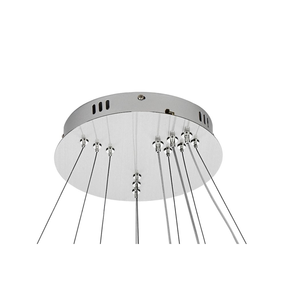 Bowen 32 inch Adjustable LED Chandelier in Chrome. Picture 8