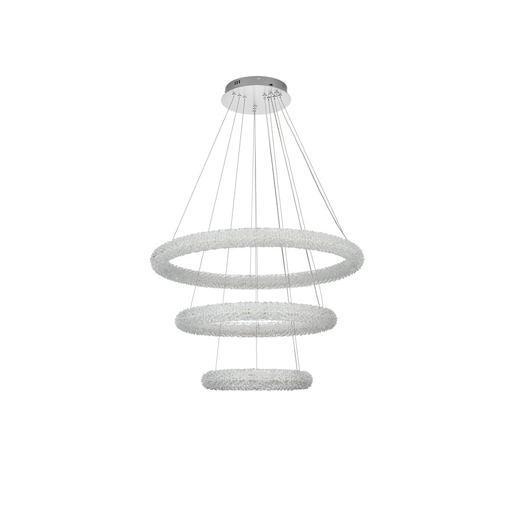 Bowen 32 inch Adjustable LED Chandelier in Chrome. Picture 9
