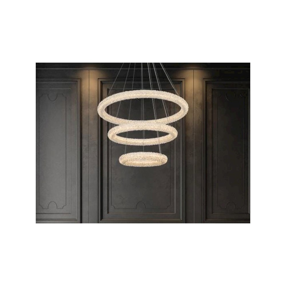 Bowen 32 inch Adjustable LED Chandelier in Chrome. Picture 10