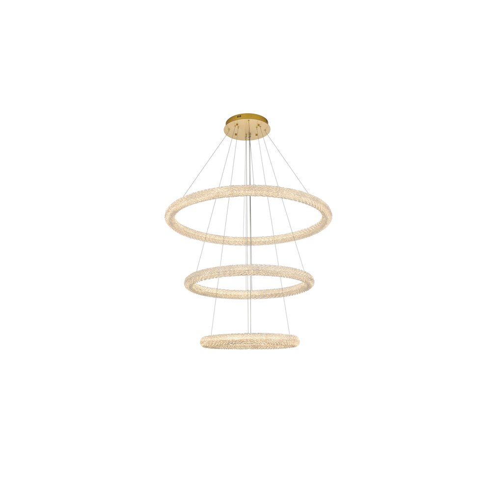Bowen 42 inch LED chandelier in Satin Gold. Picture 1