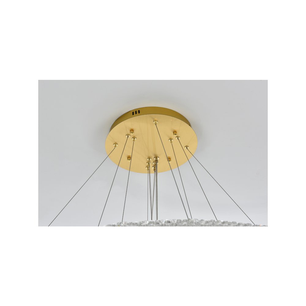 Bowen 42 inch LED chandelier in Satin Gold. Picture 10