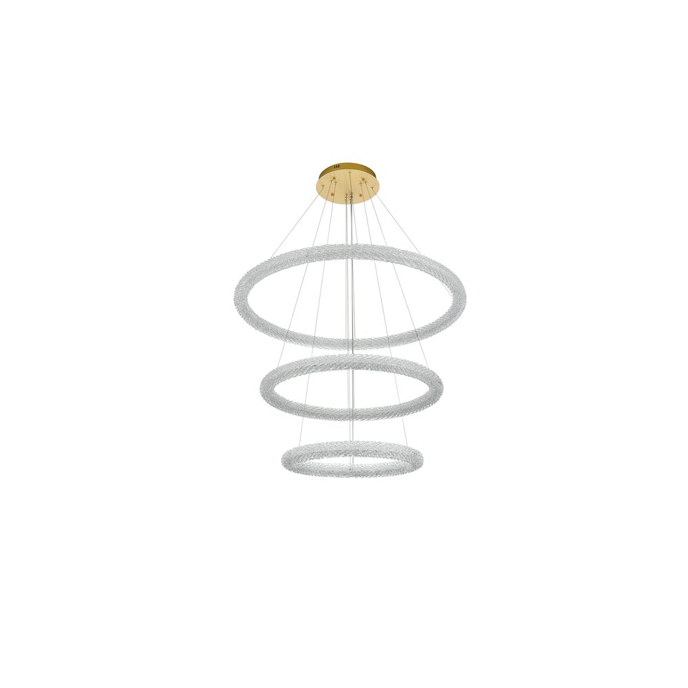 Bowen 42 inch LED chandelier in Satin Gold. Picture 12