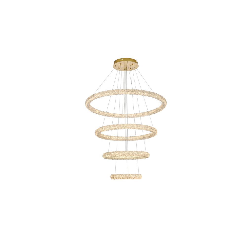 Bowen 42 inch LED chandelier in Satin Gold. Picture 1