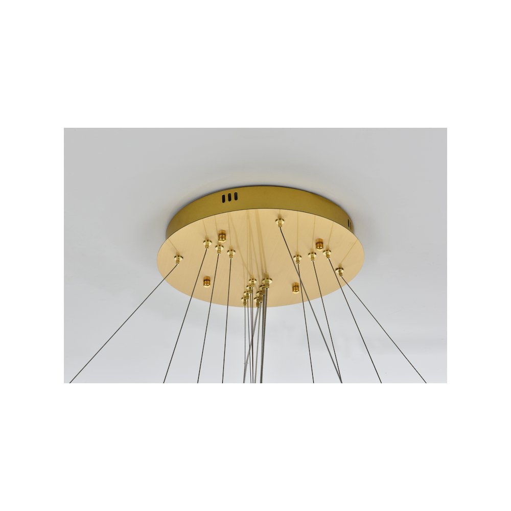 Bowen 42 inch LED chandelier in Satin Gold. Picture 10