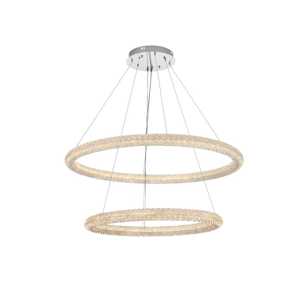 Bowen 42 inch LED chandelier in chrome. Picture 1