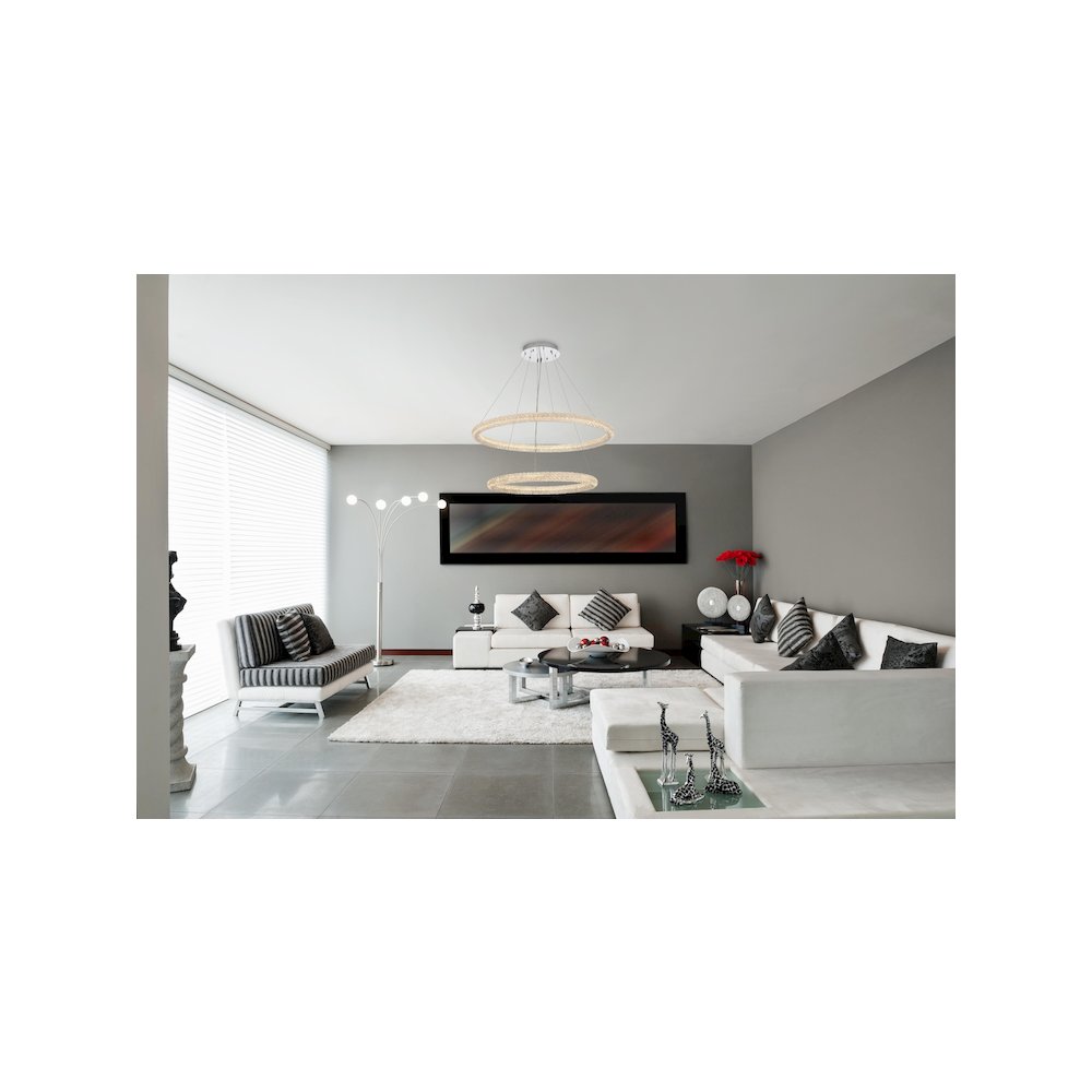 Bowen 42 inch LED chandelier in chrome. Picture 11