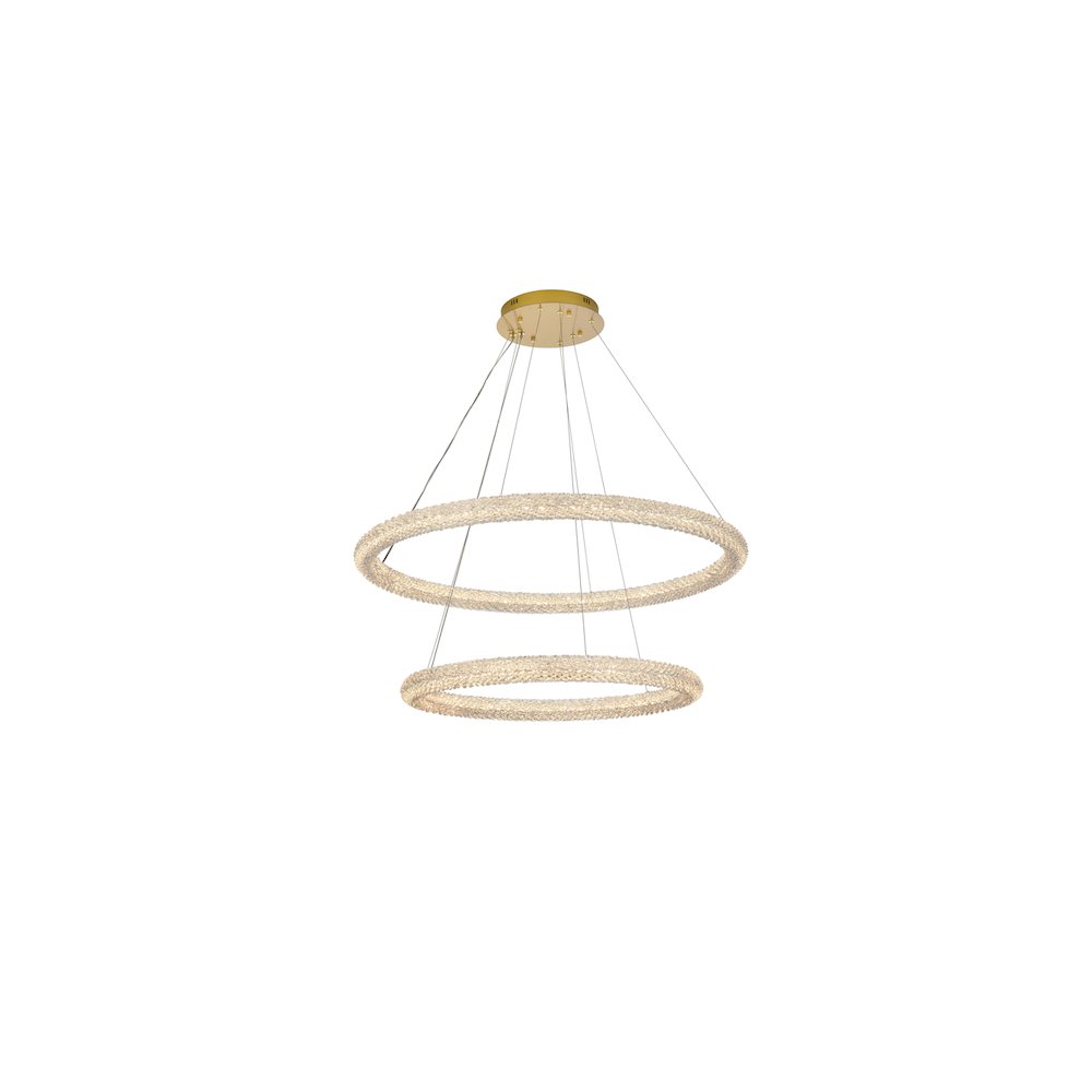 Bowen 42 inch LED chandelier in Satin Gold. Picture 1