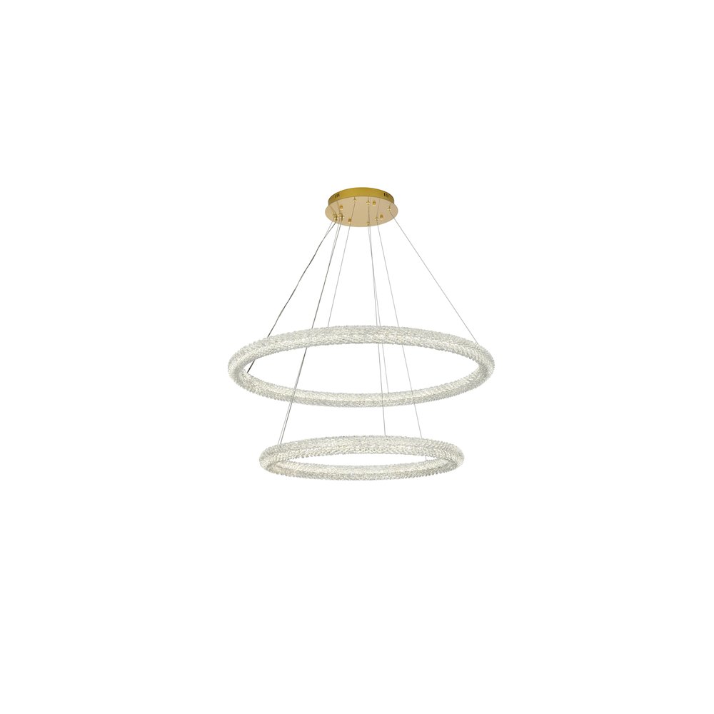 Bowen 42 inch LED chandelier in Satin Gold. Picture 4