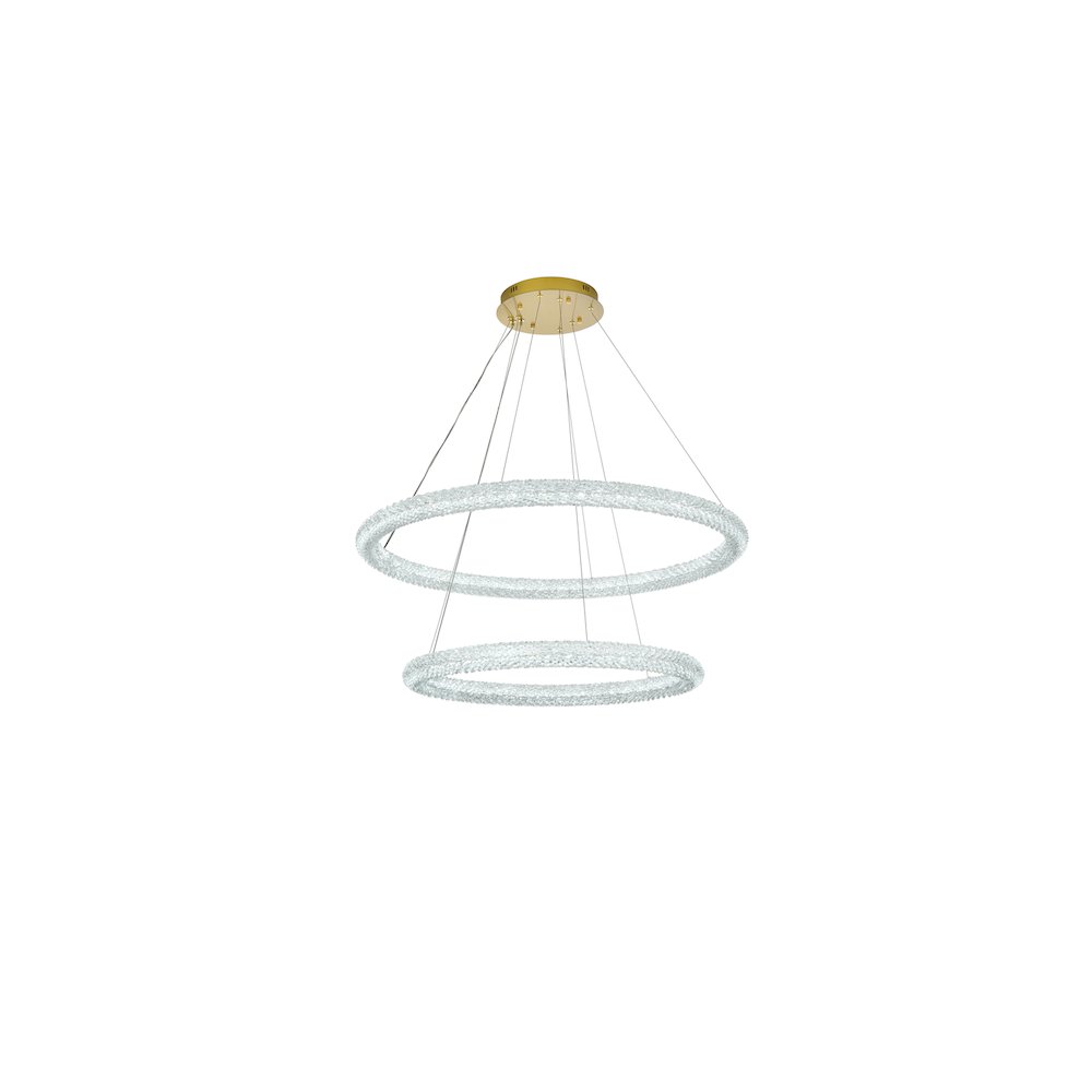 Bowen 42 inch LED chandelier in Satin Gold. Picture 5