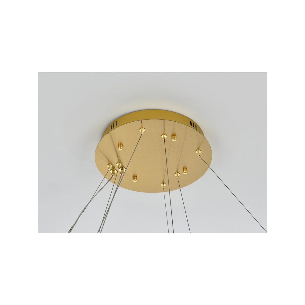 Bowen 42 inch LED chandelier in Satin Gold. Picture 9