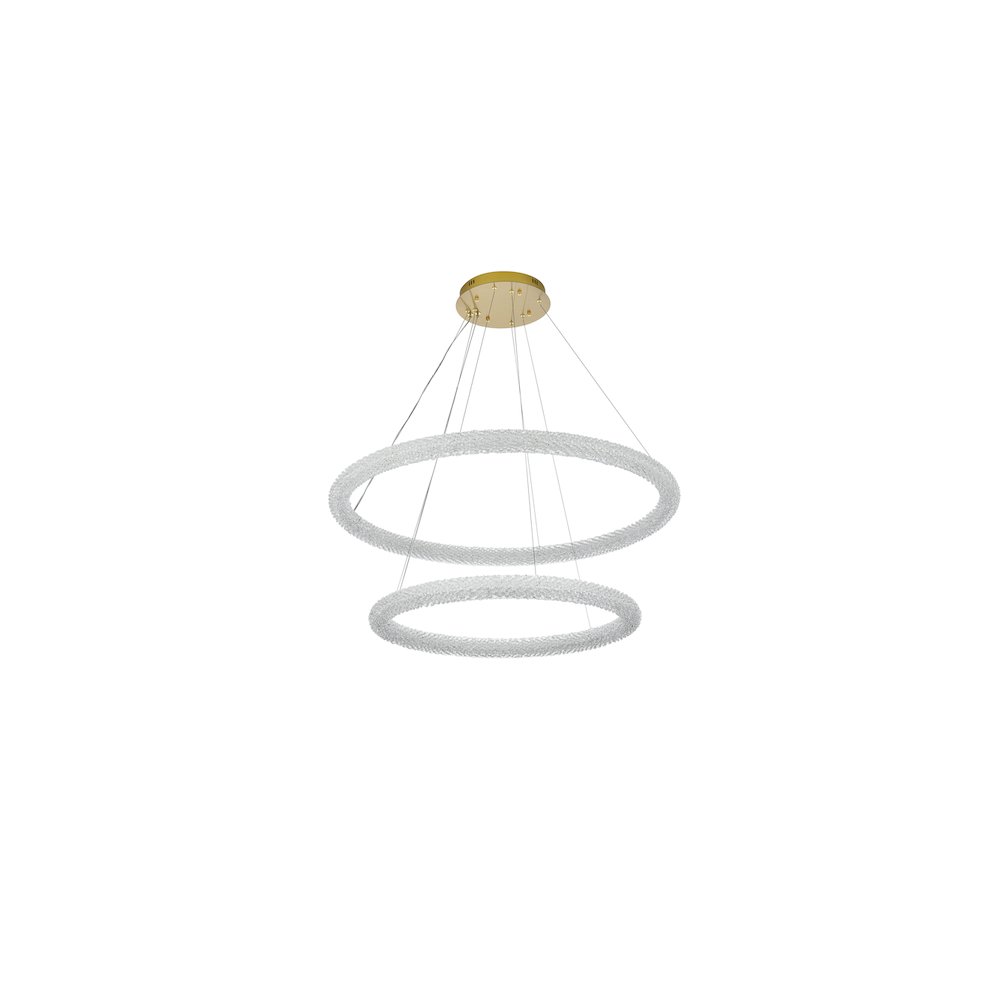 Bowen 42 inch LED chandelier in Satin Gold. Picture 10