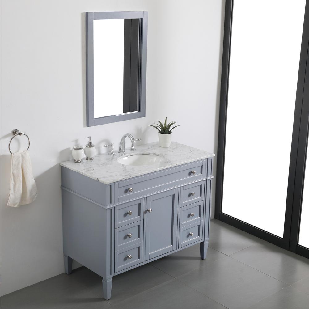 42 inch Single bathroom vanity in grey. Picture 3