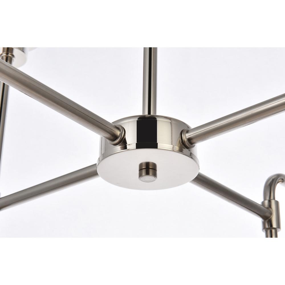 Hanson 8 lights pendant in polished nickel with clear shade. Picture 3