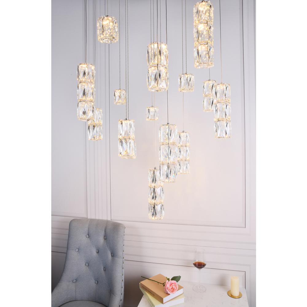 Polaris LED light Chrome Pendant Clear Crystal. Picture 7