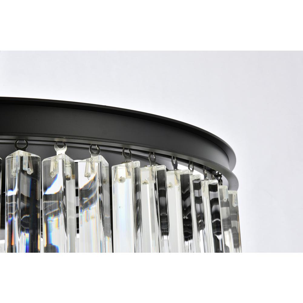 Sydney 8 light Matte Black Flush Mount Clear Royal Cut Crystal. Picture 4