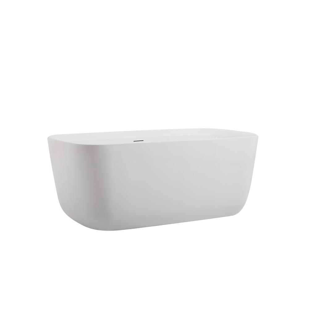 59 inch soaking bathtub in glossy white. Picture 8