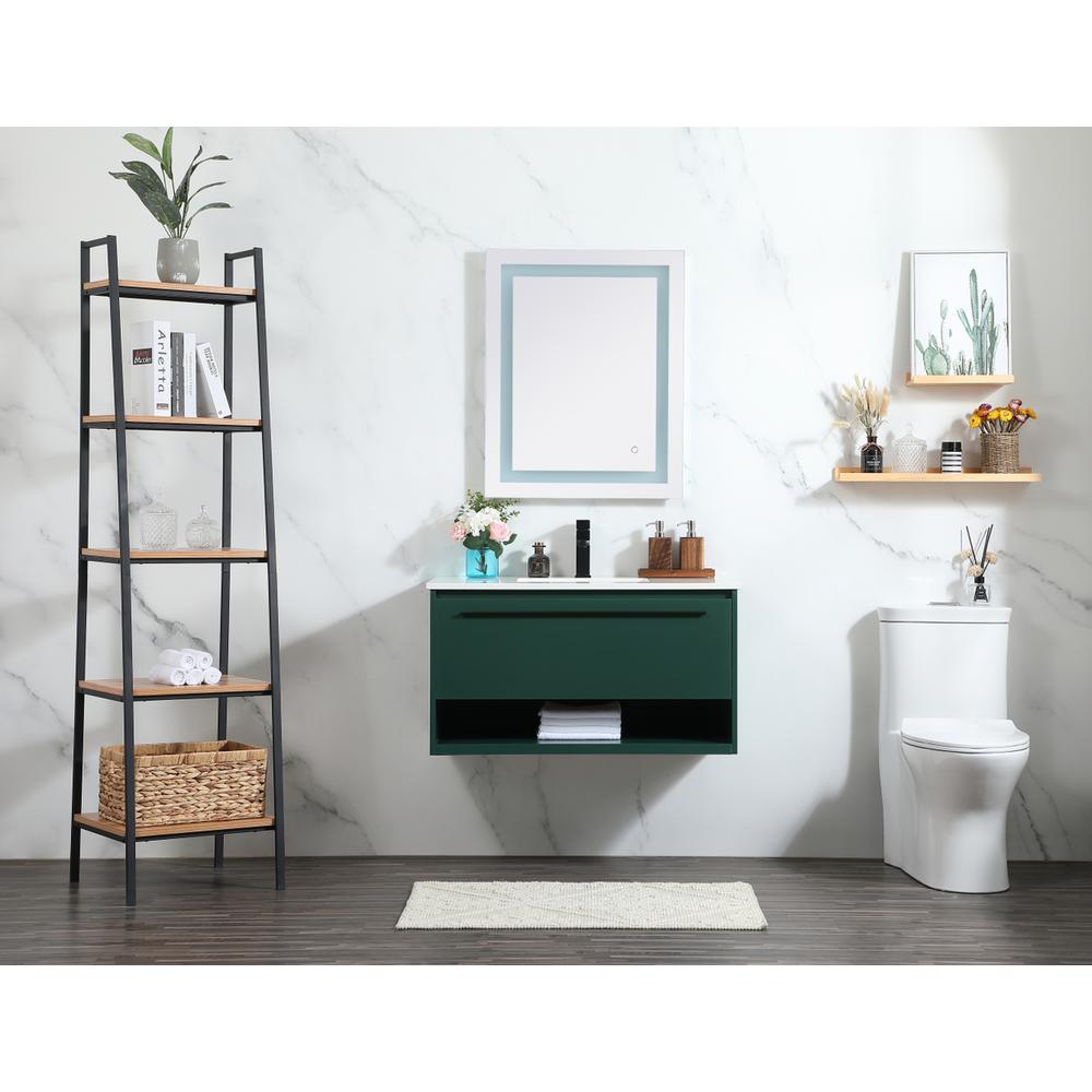 36 inch Single bathroom vanity in green. Picture 4