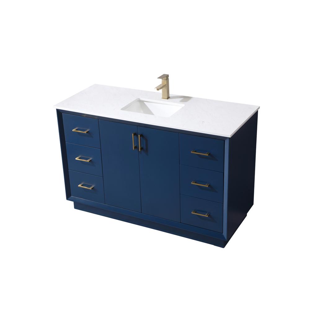 54 Inch SIngle Bathroom Vanity In Blue. Picture 8