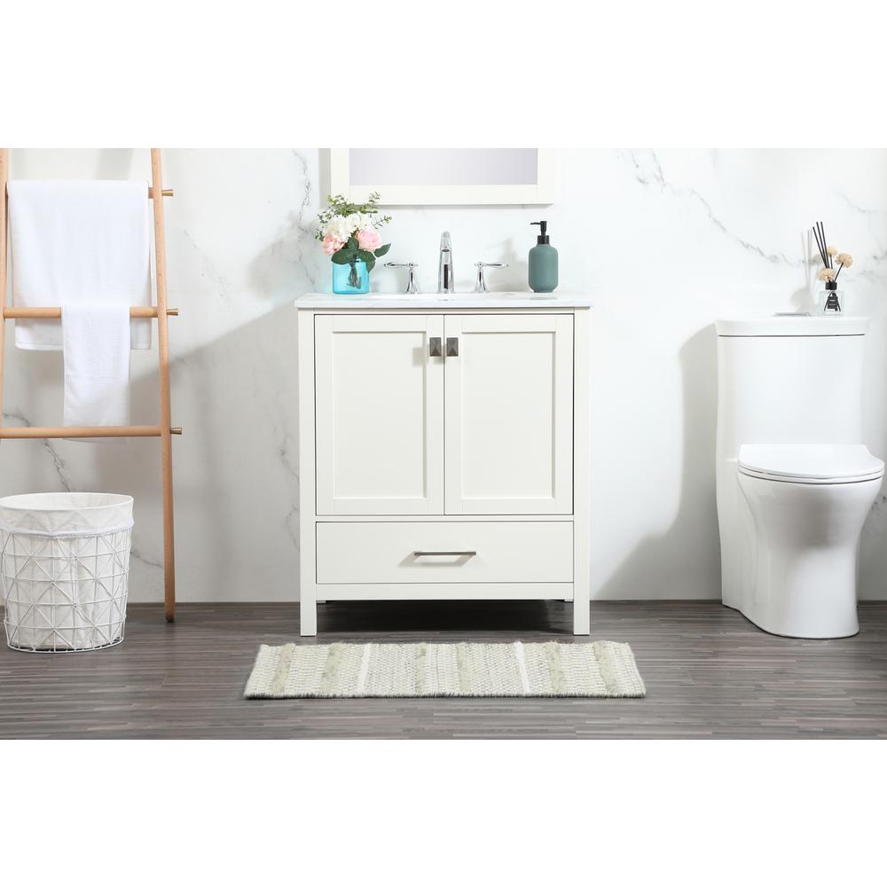 30 inch Single bathroom vanity in white. Picture 14