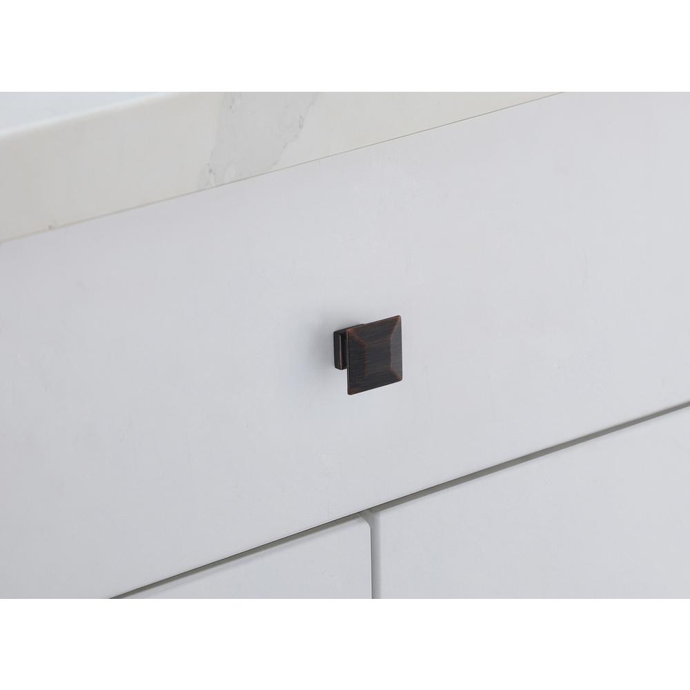 Cecil 1.3" Oil-rubbed Bronze Square Knob Multipack (Set of 10). Picture 2