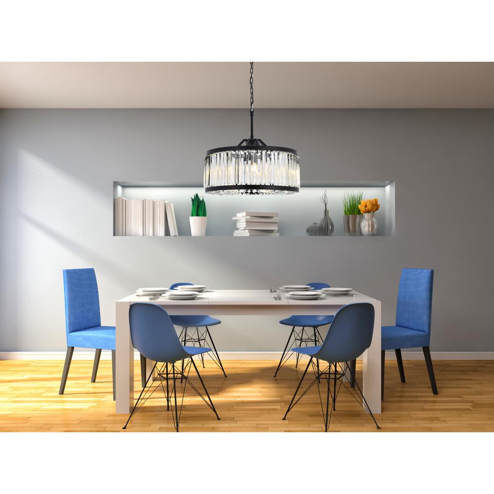 Chelsea 8 light Matte Black Chandelier Clear Royal Cut Crystal. Picture 7