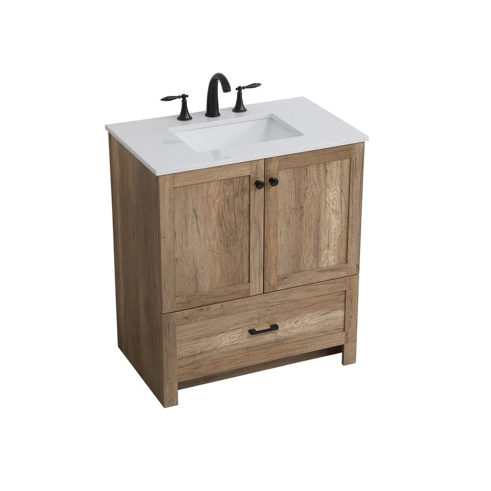 30 inch Single Bathroom Vanity in Natural oak. Picture 7