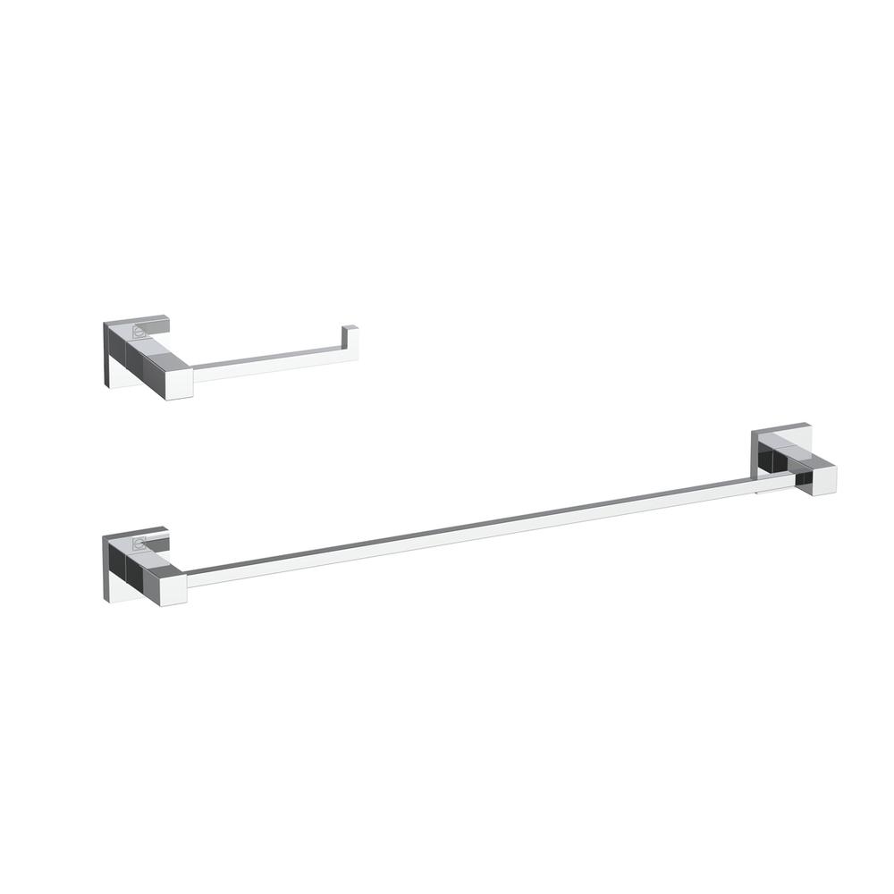 Isla 2-Piece Bathroom Hardware Set in Chrome. Picture 1
