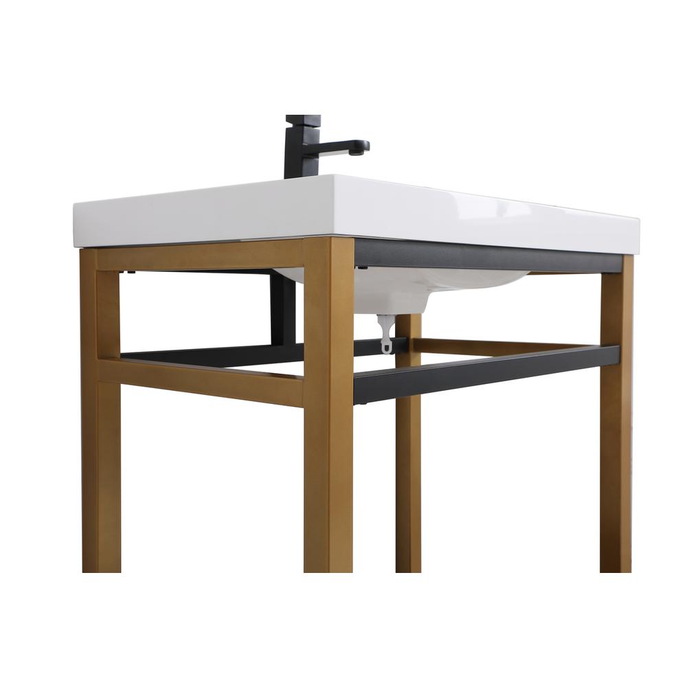 30 inch Single Bathroom Metal Vanity in Golden Black. Picture 9