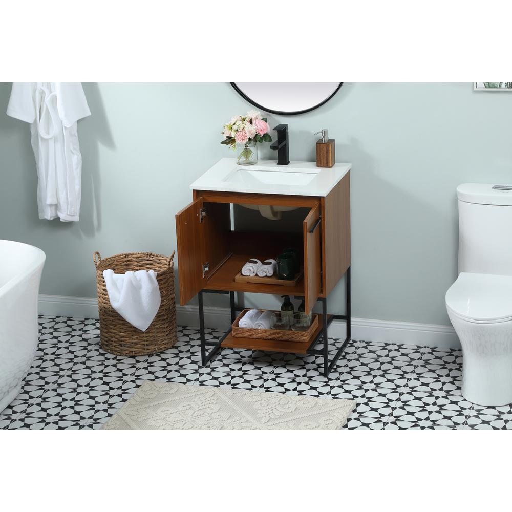 24 inch Single bathroom vanity in teak. Picture 3