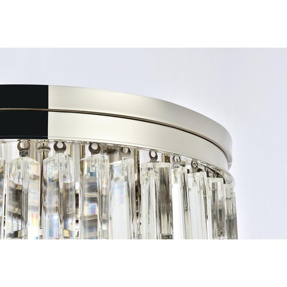 Sydney 9 light polished nickel Flush Mount Clear Royal Cut Crystal. Picture 4