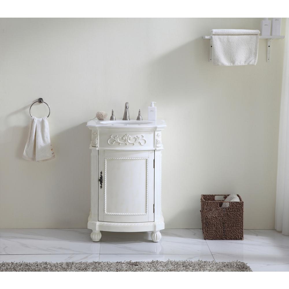 24 inch Single Bathroom vanity in Antique White. Picture 10