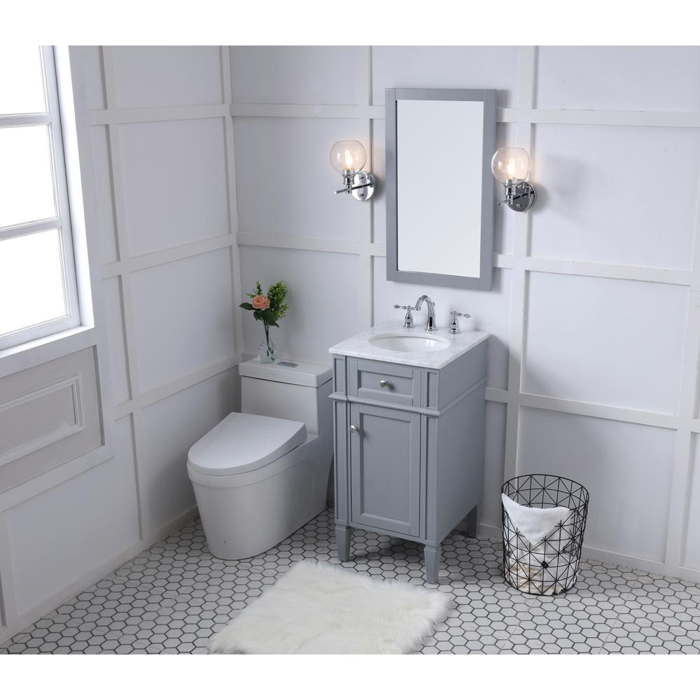 18 in. Single Bathroom Vanity set in grey. Picture 10