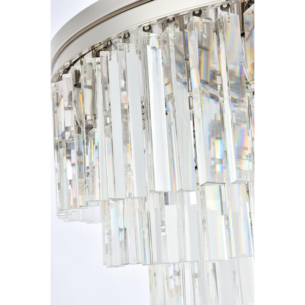 Sydney 17 light polished nickel Flush Mount Clear Royal Cut Crystal. Picture 5