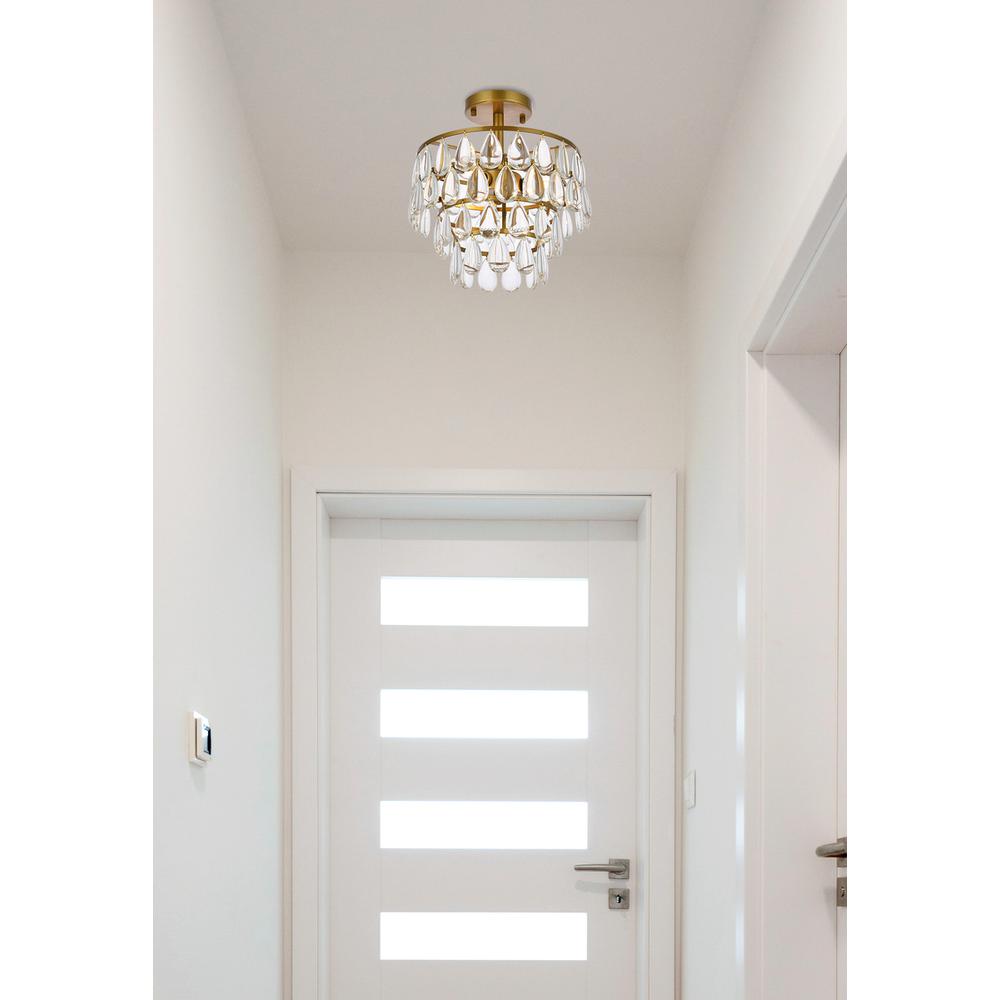 Mila 12 inch flush mount in brass. Picture 8