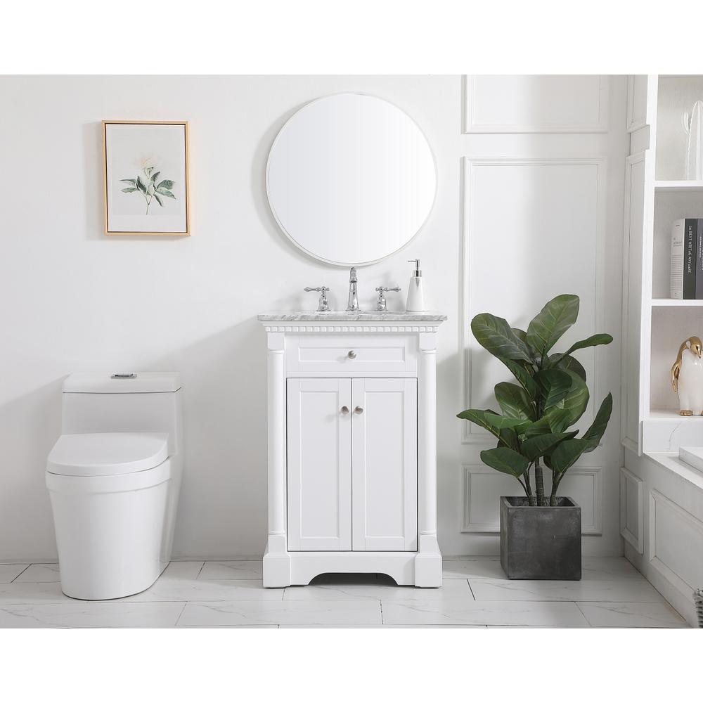 24 inch Single bathroom vanity in  White. Picture 4