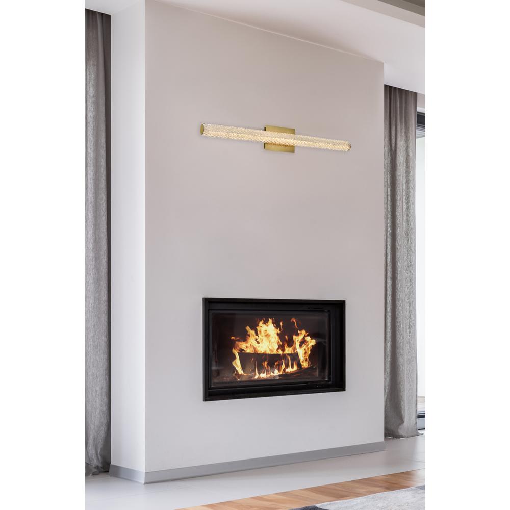 Bowen 36 inch Adjustable LED Wall Sconce in Satin Gold. Picture 8