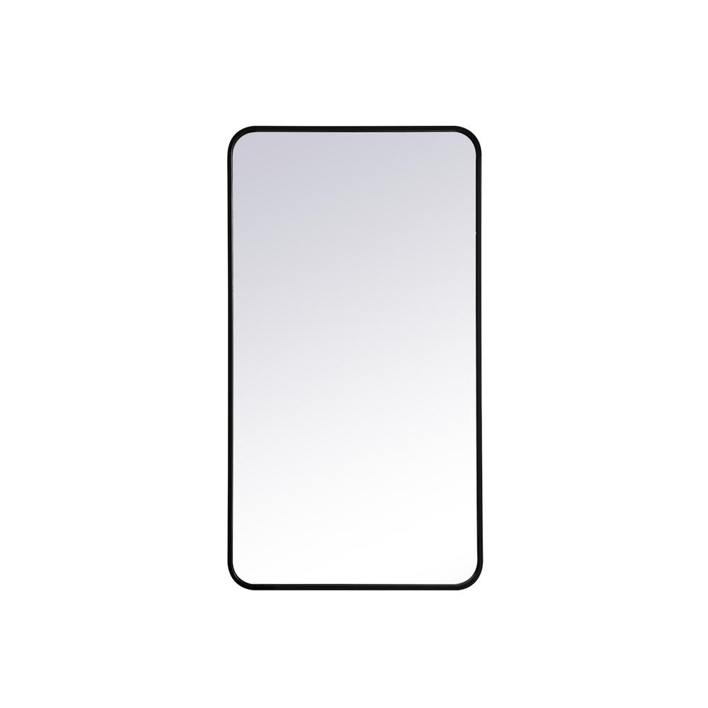 Soft corner metal rectangular mirror 22x40 inch in Black. Picture 6