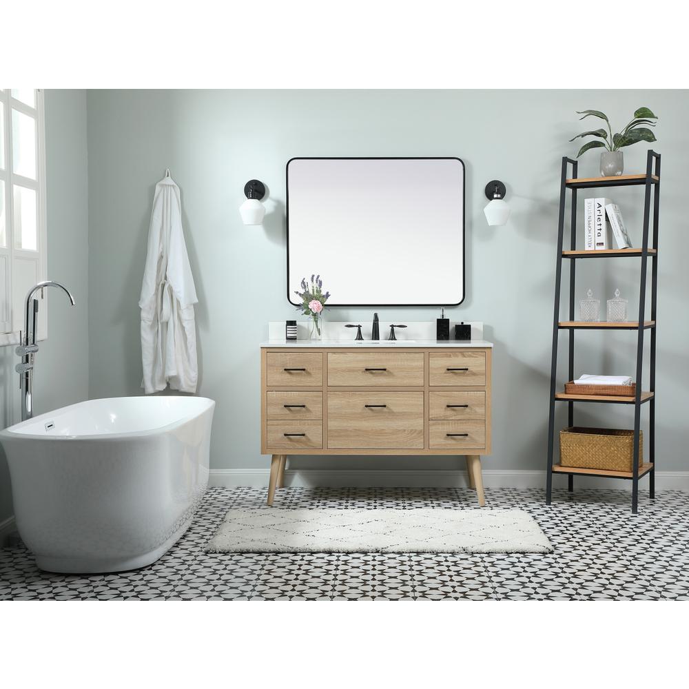 48 inch Single bathroom vanity in mango wood with backsplash. Picture 4