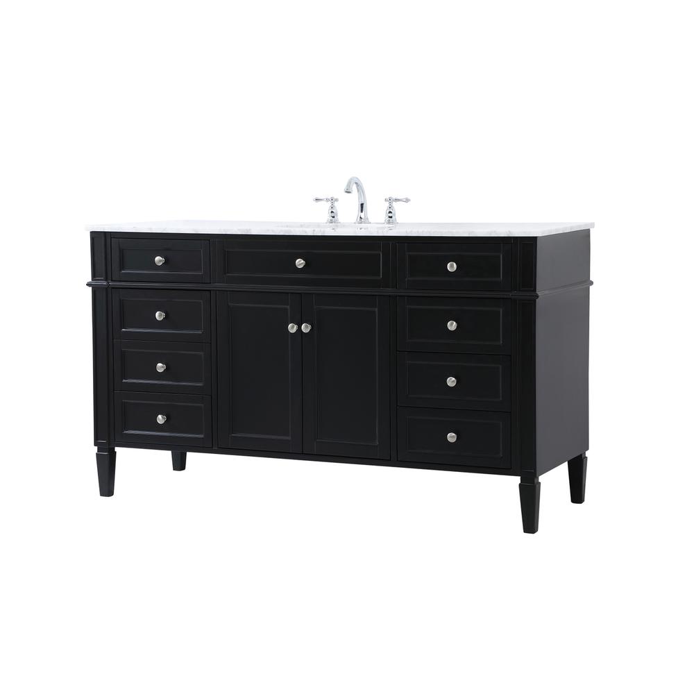 60 inch Single bathroom vanity in black. Picture 7