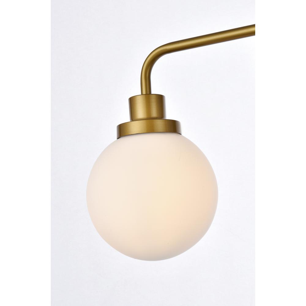 Hanson 3 lights bath sconce in black with brass with frosted shade. Picture 3