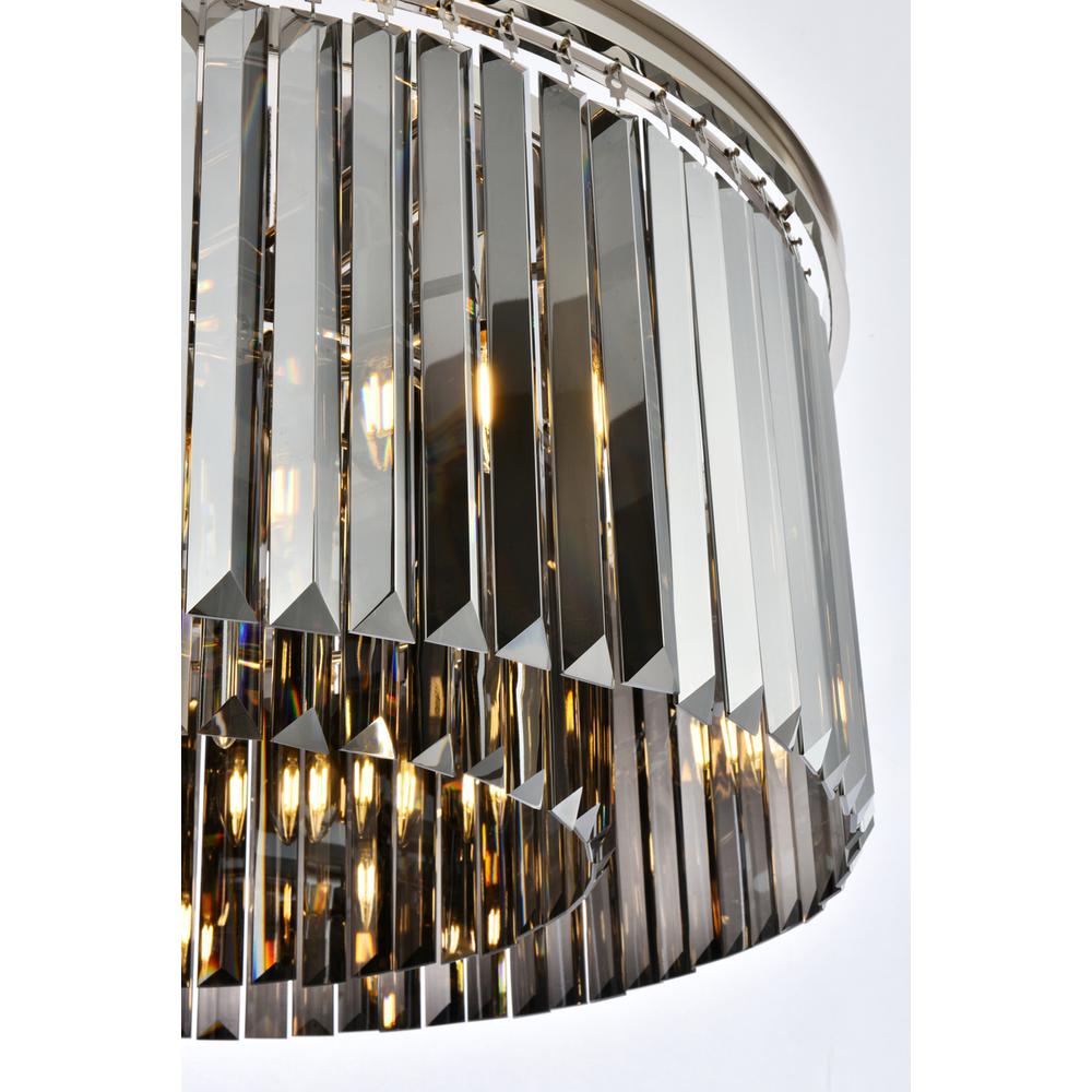 Sydney 8 light polished nickel Chandelier Silver Shade (Grey) Royal Cut Crystal. Picture 5
