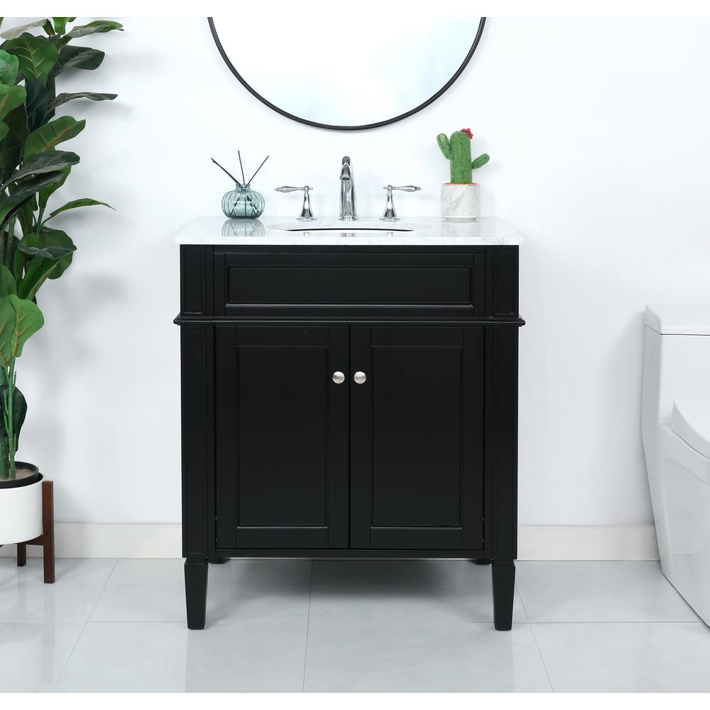 30 inch Single bathroom vanity in Black. Picture 14