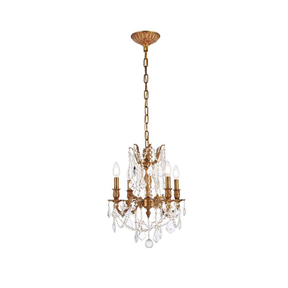 Rosalia 4 light French Gold Pendant Clear Royal Cut Crystal. Picture 1