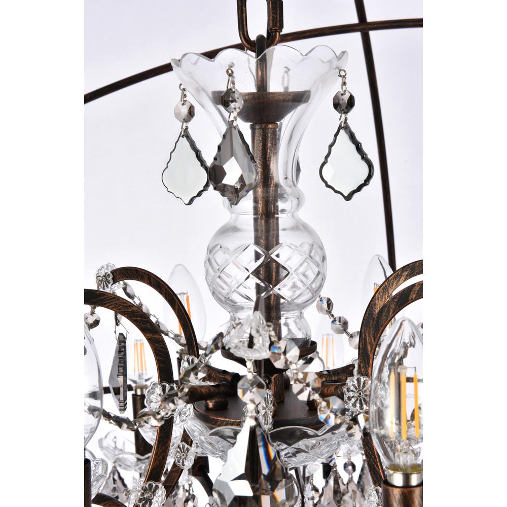 Geneva 18 light Dark Bronze Chandelier Silver Shade (Grey) Royal Cut crystal. Picture 5