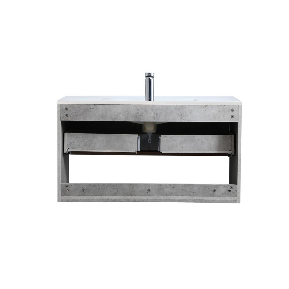 36 inch  Single Bathroom Floating Vanity in Concrete Grey. Picture 12