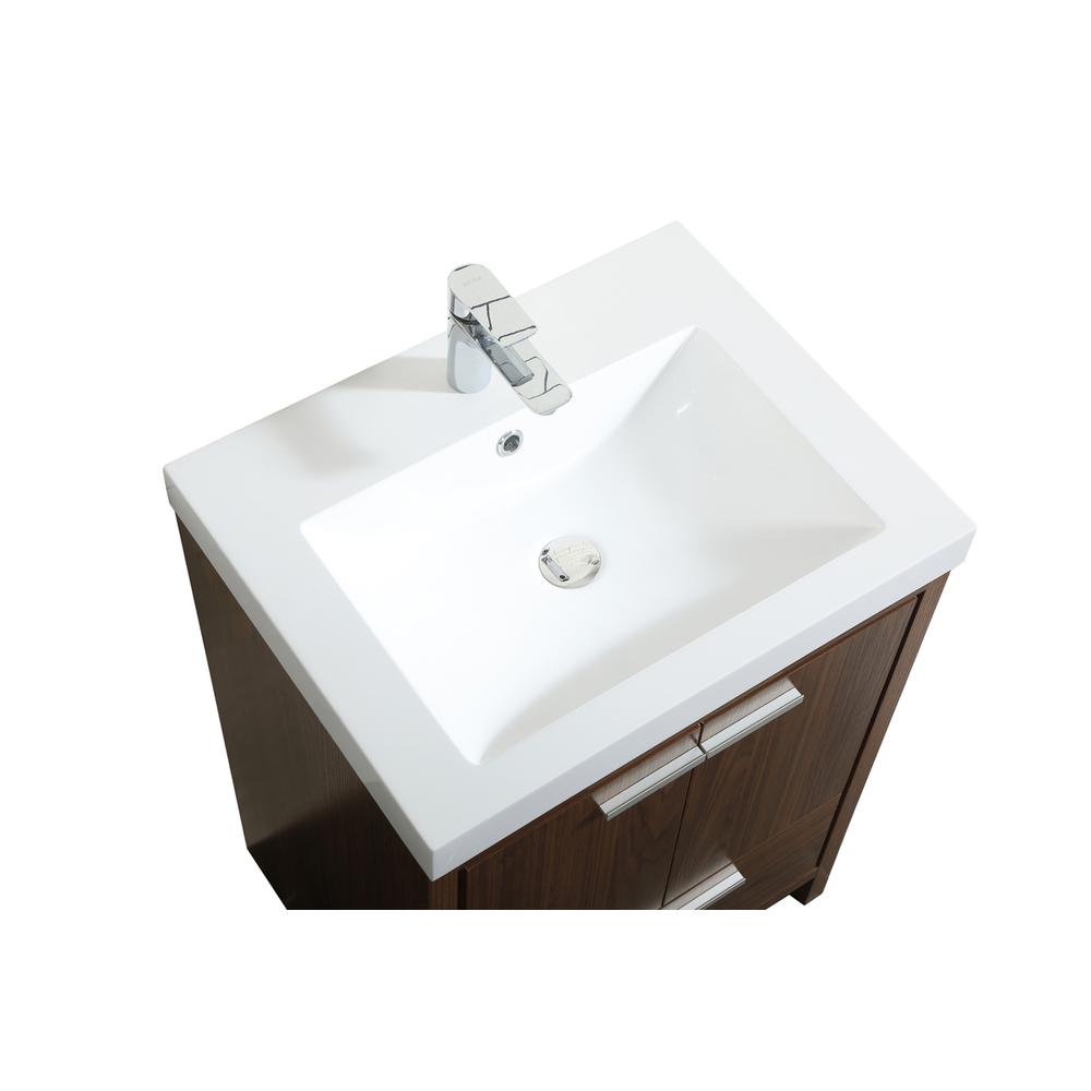24 inch Single bathroom vanity in Walnut. Picture 10