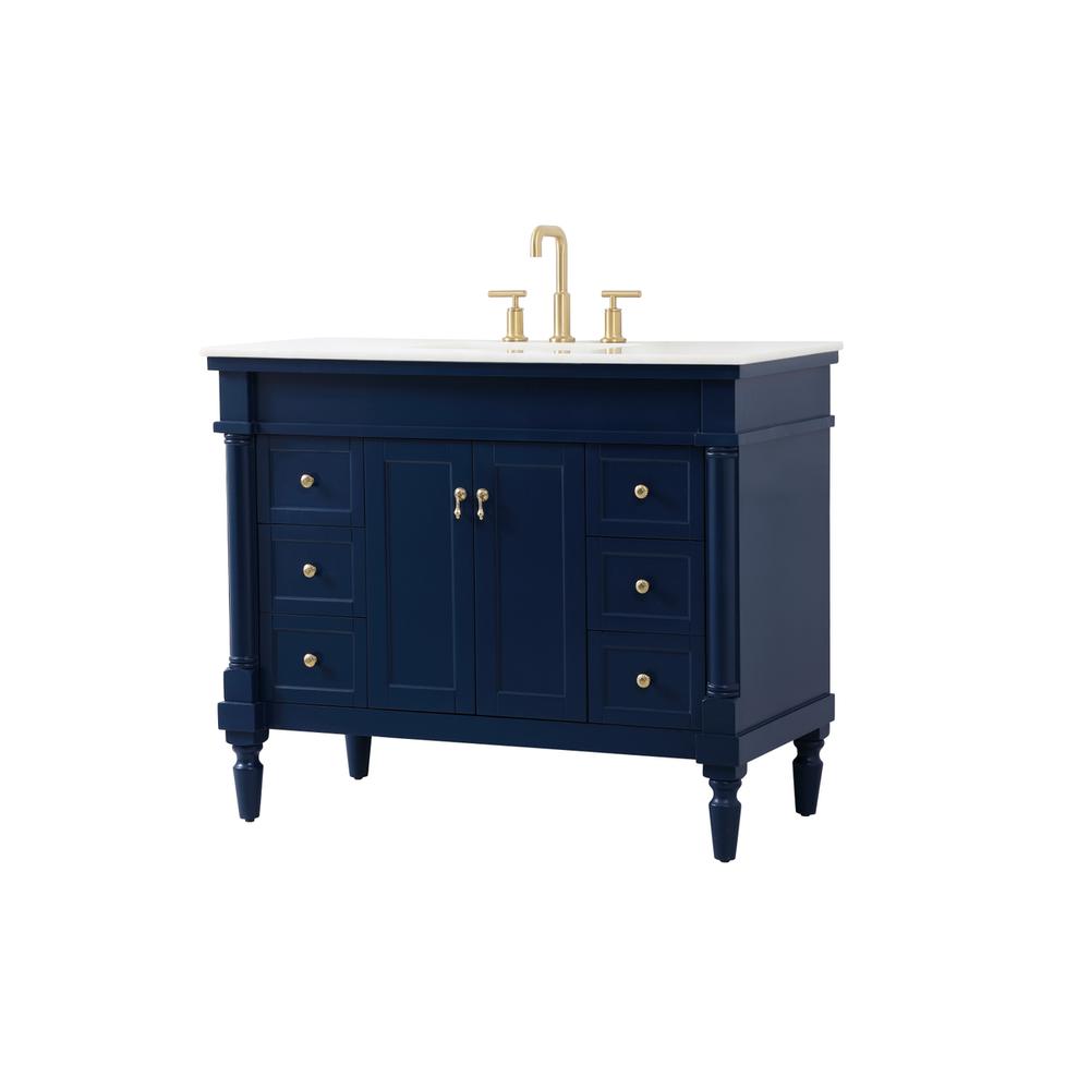 42 inch Single bathroom vanity in blue. Picture 7